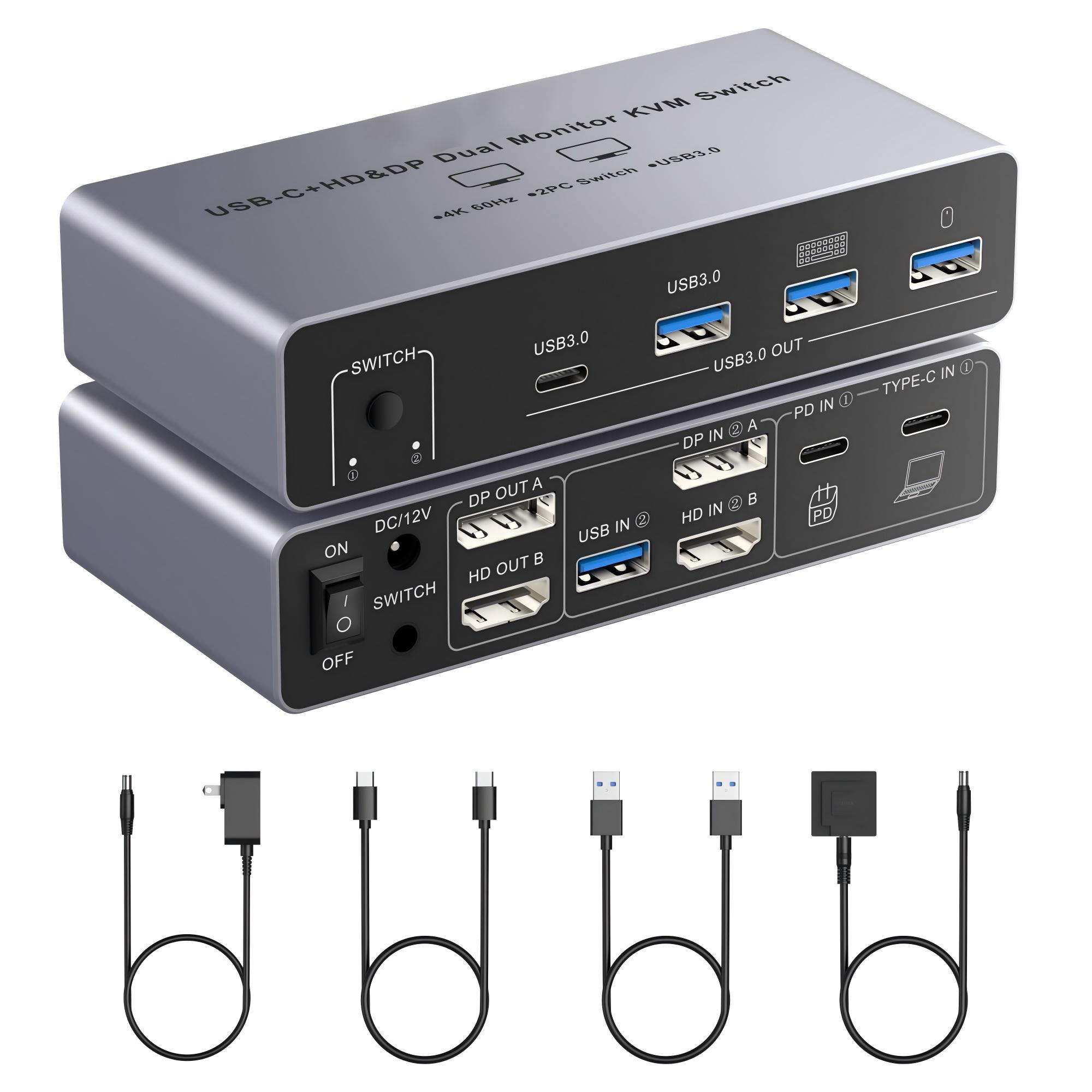 Kvm Switch Dual Monitor - สวิตช์ HDM DP KVM 2 จอ
