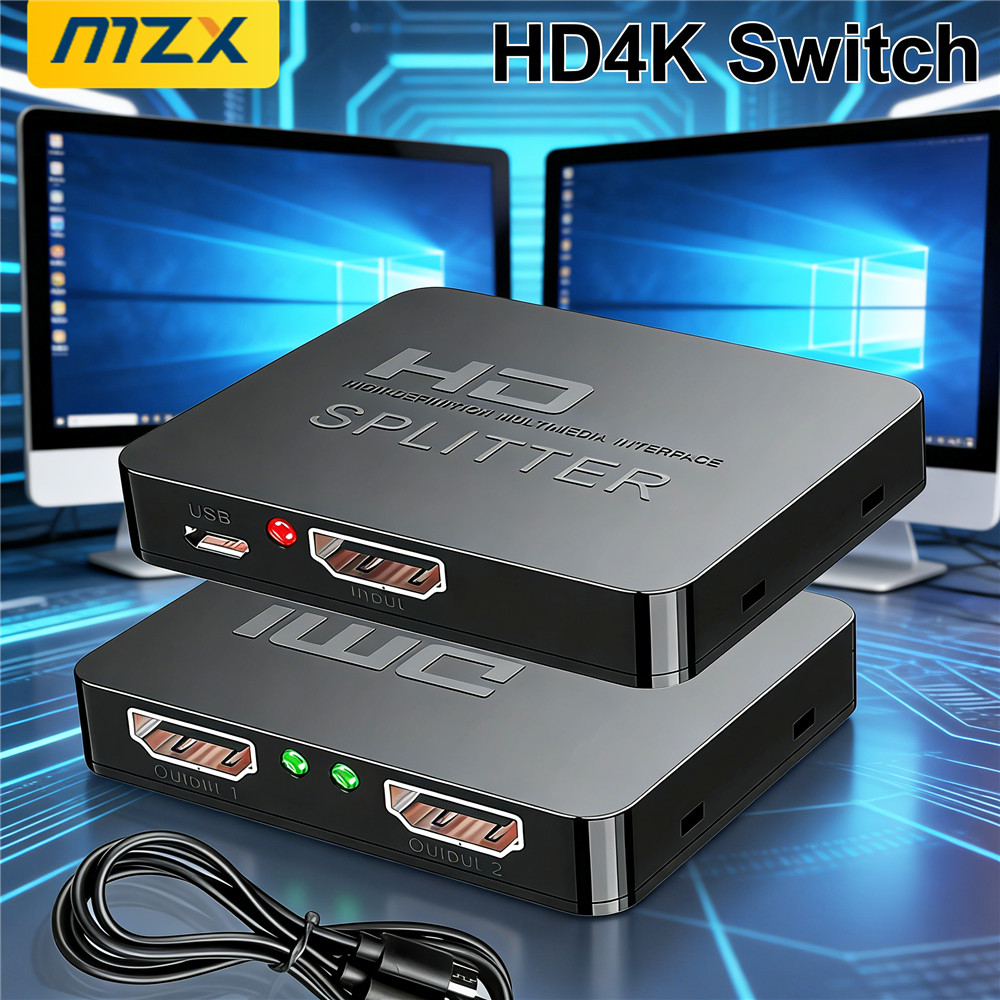 Kvm Switch Dual Monitor - สวิตช์ 1-in-2-Out 4K วิดีโอ HDMI ที่รองรับตัวแยกสัญญาณ
