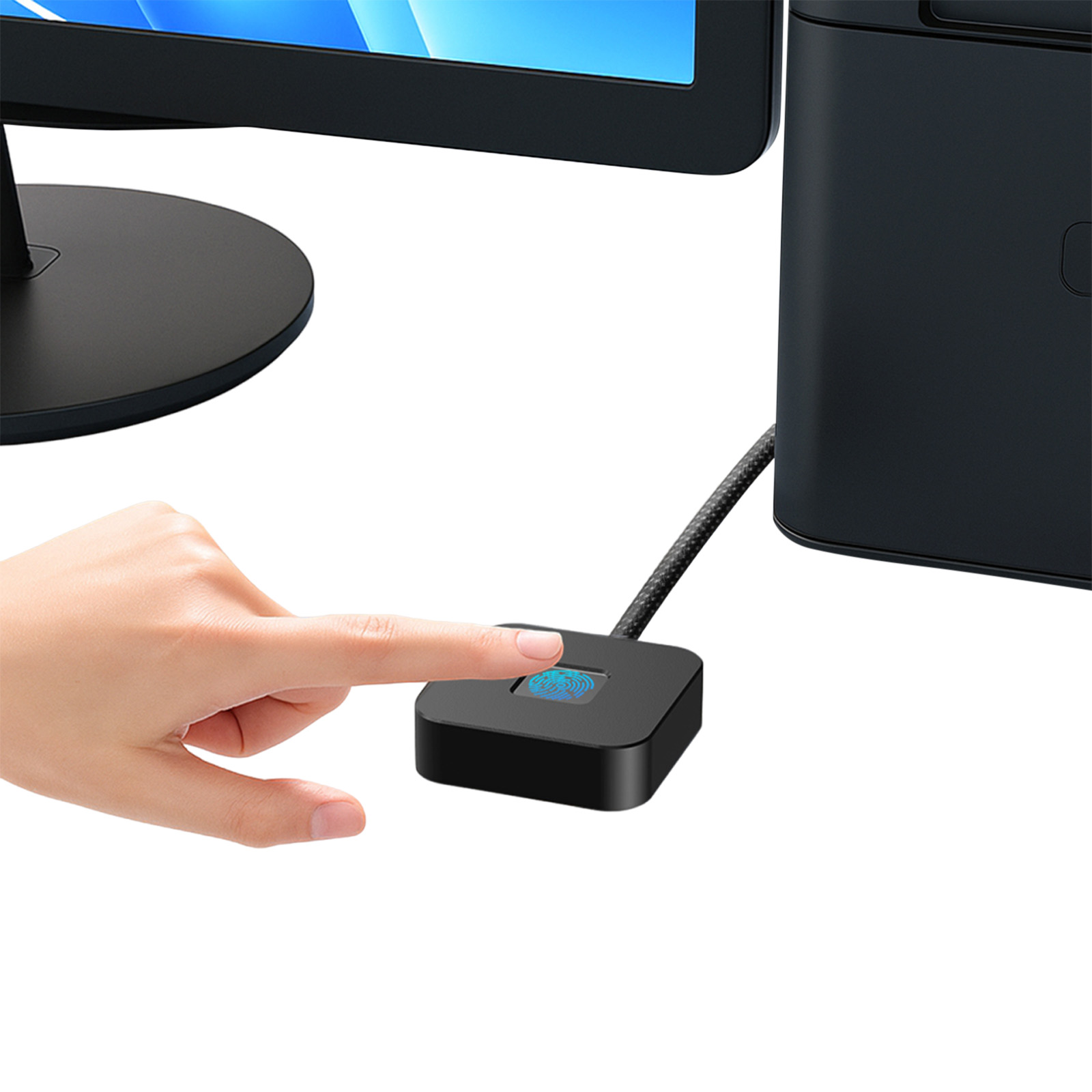 Fingerprint Reader Usb - เครื่องอ่านลายนิ้วมือ USB พร้อมสายเคเบิลยาว 5 ฟุต เครื่องสแกนลายนิ้วมือสำหรับ