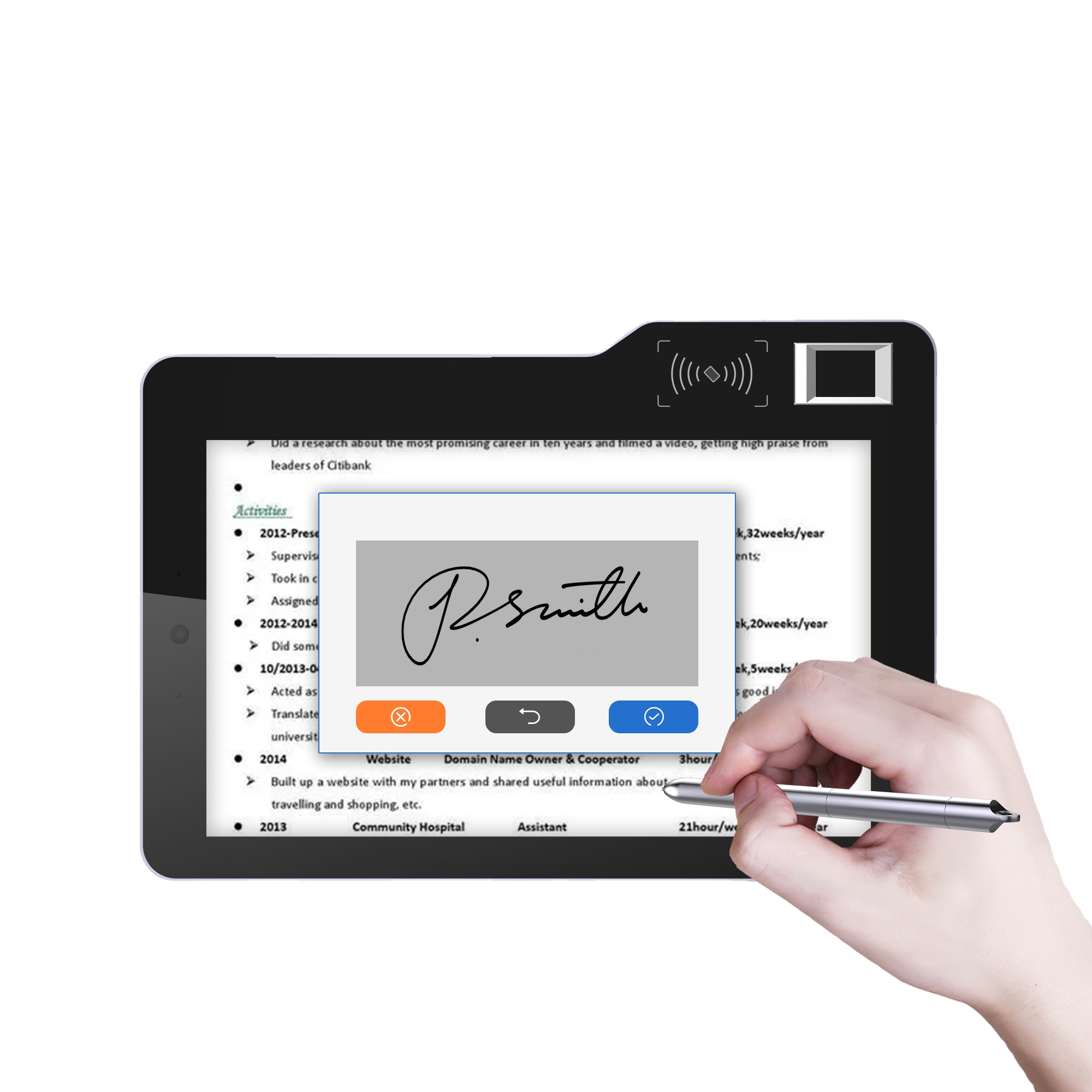 Digital Signature Pad - แท็บเล็ต Android MT610 ขนาด 10.1 นิ้ว