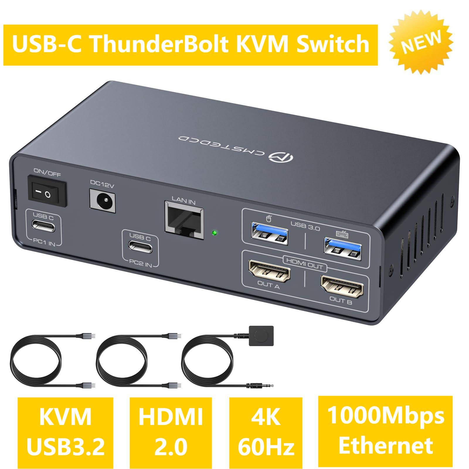 Kvm Switch Dual Monitor - USB C KVM Switch 2 จอภาพ