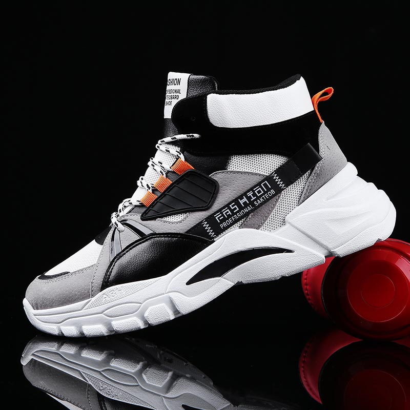 Office Tech Gifts For Men - Hightopฤดูร้อนผู้ชายกีฬารองเท้าMan Runningรองเท้าผู้ชายกีฬารองเท้าผู้ชายTop Topรองเท้าผ้าใบบุรุษรองเท้าเทนนิสเดินสีเทาD-421
