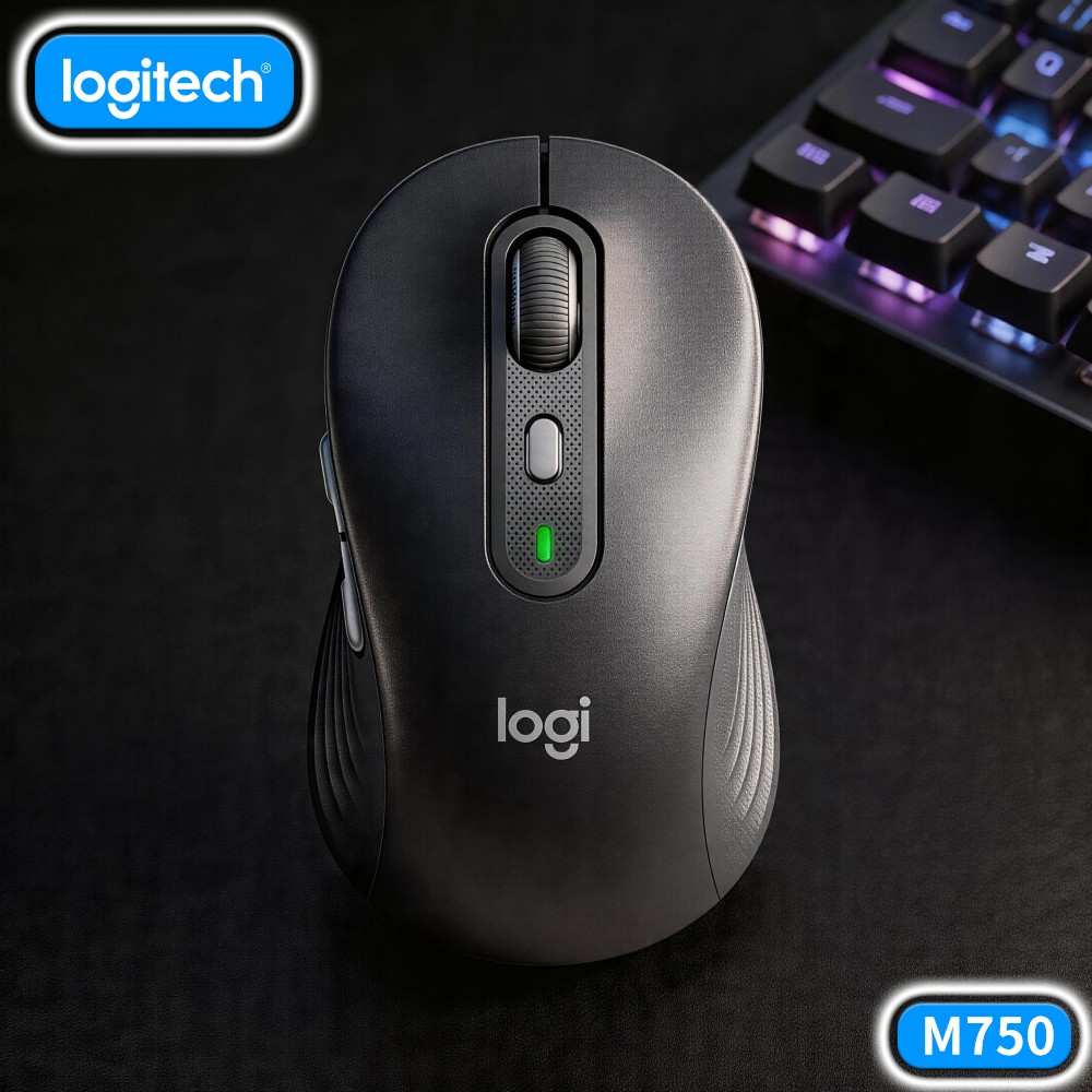Office Ready Tech - เมาส์สำนักงานโลจิเทค M750 - เทคโนโลยี Silenttouch, ปุ่มปรับแต่งได้,