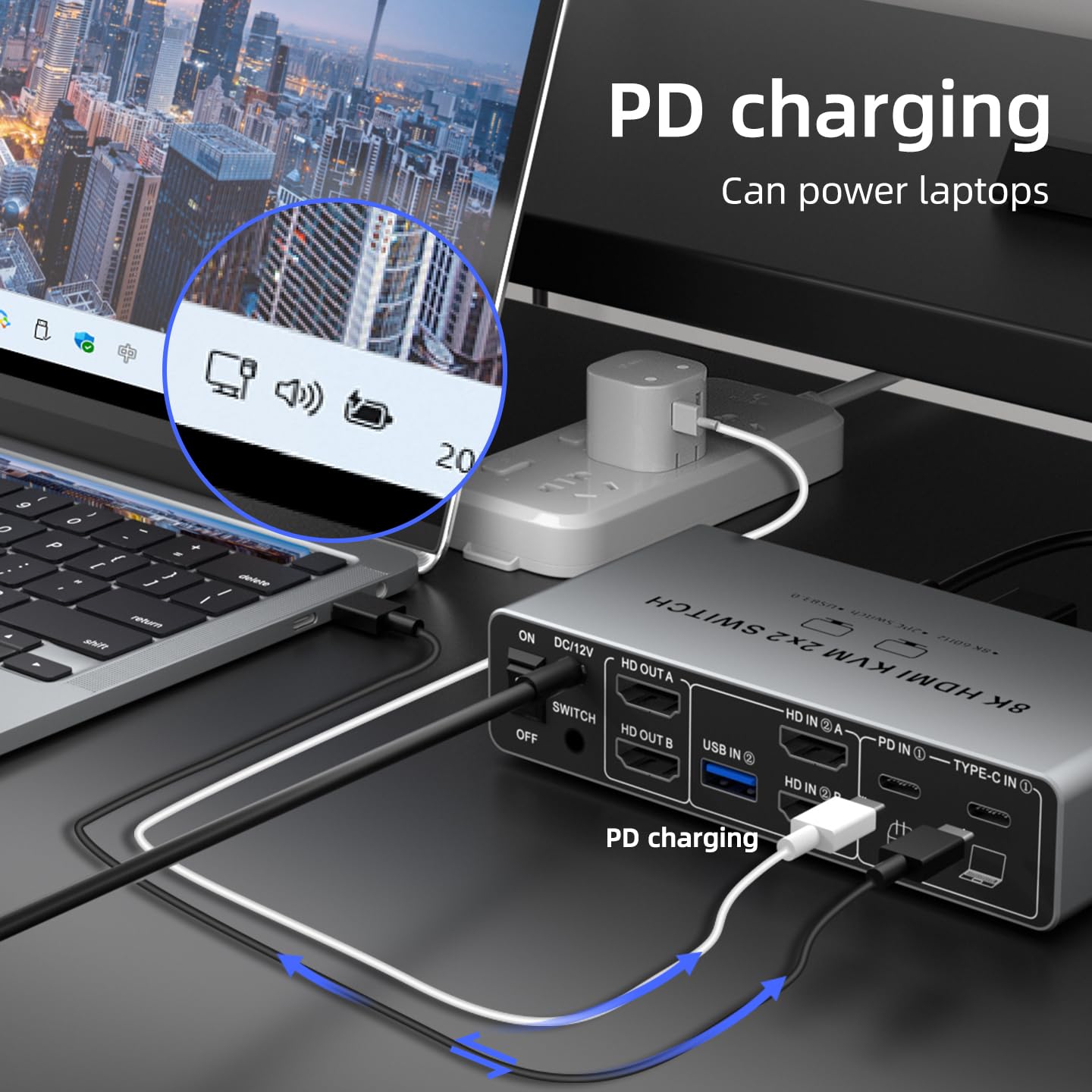 สวิตช์ KVM แบบ USB-C HDMI DP ร - Kvm Switch Dual Monitor บทวิจารณ์และราคา