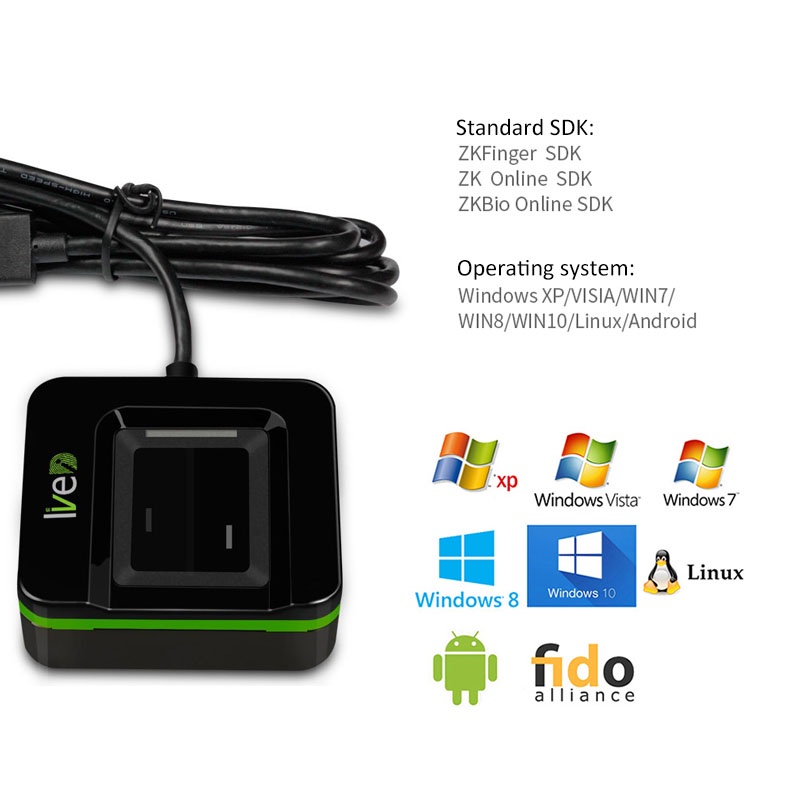 20R เครื่องสแกนลายนิ้วมือออปติ - Fingerprint Reader Usb บทวิจารณ์และราคา